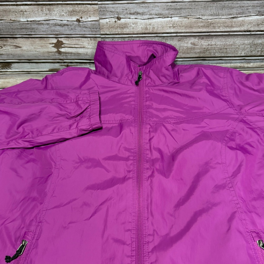 L.L.Bean Windbreaker Jacket Womens 1X Purple Full Zip Mesh Lined Lightweight